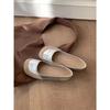 Sapatos Vintage de Bico Redondo e Boca Rasa Femininos Nova Coleção Primavera e Outono Estilo Coreano Estilo Francês Estilo Festa Sapatos Planos de Leite Sapatos Casuais Tipo Feijão