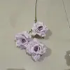 Flor Artificial Tres Cabezas Rosa Diamante Fabricante Venta Directa Cama Floral de Gama Alta Nueva Flores para Cama Flores de Boda Materiales Florales Esenciales