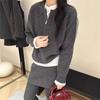 Traje de Moda Europea 2025 Nuevo Invierno Estilo Coreano Holgado Estilo Lazy Set de Dos Piezas Top y Falda para Personas Pequeñas
