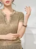 Blusa de Tricô Curta com Recortes Verão Jan/Chic e Única Estilo Coreano