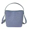 Bolso casual para mujer estilo coreano 2026 primavera-verano nuevo bolso cubo tejido para ir al trabajo, bolso de hombro simple y moderno