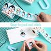 500 Calcomanías/Rol Calcomanías Transfronterizas Calcomanías Redondas Decorativas para Bolsa de Regalo de Pingüino de Dibujos Animados Lindo