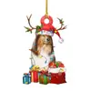 Perro Navideño Transfronterizo Colgante Navideño Acrílico Adornos Navideños Decoración del Hogar Juego de Colgantes para Árbol de Navidad