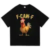 Interesante Camiseta F Caw F Chicken Fcawf Chicken para Mujer y Hombre, Camiseta Oversize de Cuello Redondo y Manga Corta Estilo 2000