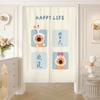 Cortina Divertida para Puerta de Dormitorio con Temática de Dibujos Animados, Cortina Divisoria para el Hogar, Cortina Bloqueadora para Cocina sin Taladrar, Media Cortina, Cortina Colgante para Baño