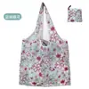 Bolsa de Tote de Compras Floral Grande de 190t en Stock de Gran Venta, Bolsa de Poliéster al por Mayor, Bolsa Plegable, Bolsa de Regalo Promocional
