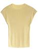 Lu Xi Nuevo Top de Punto de Lana Ajustado de Primavera y Verano Simple de Hombros Descubiertos Suave y Ceroso de Manga Corta para Mujer Ss269