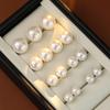 Brincos Estilo 'Febre das Influenciadoras Coreanas' com Toque de Luxo Leve, Apresentando Pérolas Swarovski Grandes e Perfeitamente Redondas para Mulheres