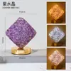 Luz noturna de pedra bruta de cristal natural transfronteiriça, luz noturna de lua crescente de cristal, decoração de atmosfera romântica para casa atacado