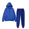 Conjunto Deportivo de Color Liso Unisex Casual para Primavera y Otoño Cárdigan Cálido con Capucha Sudadera Pantalones de Chándal Conjunto de Otoño