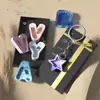 Resina de gota pegamento DIY letras inglesas etiqueta colgante de arena movediza espejo 26 letras mayúsculas llavero molde de silicona