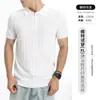 Camisa Polo de Punto de Seda Helada de Alta Gama Estilo Old Money para Hombre Verano Lapel Casual Ropa para Hombre Top