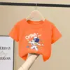 Camiseta de Manga Corta 100% Algodón Puro para Niños Niños, Nuevo Estilo de Verano, Top Holgado Casual Versátil para Niños