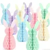 Adornos de Panal de Papel Grueso de Conejo de Pascua Decoraciones de Conejo de Pascua Decoraciones de Guirnalda de Cinta de Pascua