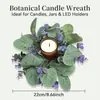 1 Pieza Corona Rústica de Eucalipto Morado Artificial con Vegetación Falsa Corona de Puerta Estilo Granja para Primavera Verano, Decoración de Puerta Principal para Todo el Año, Flores Artificiales para Interiores Exteriores para Hogar Pared Cocina Sala de Estar Porche