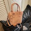 Bolsa de cesta de vegetais vintage feminina 2025, nova bolsa de ombro da moda, bolsa transversal coreana, bolsa de balde portátil para viagem