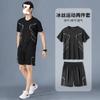 Ropa de Fitness Juvenil Ins de Temperamento para Hombre Traje de Ropa Deportiva de Seda de Hielo de Secado Rápido Verano Popular Pantalones Cortos Camiseta Manga Corta
