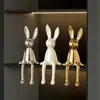 Conejo Sanación Emoción Pequeña Figura Sentada Decoración Suave Sala de Estar de Gama Alta Mueble de TV Gabinete de Vino Oficina Decoraciones de Escritorio