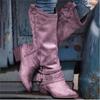 Botas Talla Grande 35-43 Modelo Nuevo 2026 Plataforma Independiente de Amazon Suministro Transfronterizo Tacón Grueso Botas Largas Suministro de Comercio Exterior