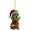 2024 Nuevo Grinch de Pelo Verde Transfronterizo Decoración Navideña Plana de Acrílico Adorno Colgante Decoración de Árbol de Navidad Colgante Pequeño