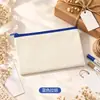 Bolsa de Lona en Blanco con Cremallera de Suministro Especial Transfronterizo Bolsa de Almacenamiento de Mano Simple de Color Sólido Personalizada Bolsa Organizadora para Papelería y Cosméticos