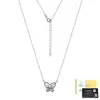 Colar de prata de lei S925 estilo ins europeu e americano com pingente de moinho e borboleta de prata texturizada, moderno e versátil, pingente de luxo leve para meninas