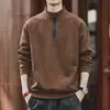 Sudadera retro de algodón con mecha, media cremallera y cuello alto para hombre, tendencia otoño e invierno, holgada, casual, nueva chaqueta deportiva