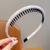 Diadema de Tela a Cuadros para Niñas con Dientes para Bebé, Lazo para el Cabello Antideslizante, Diadema Simple para Fijar Mechones Sueltos Infantiles, Nuevo