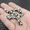 Cuentas Dzi de Tres Ojos en Blanco y Negro Cuentas Barril Cuentas Sueltas de Jade Ágata Dzi Diente de Tigre Cuentas Passepartout Cuentas Dzi de Diez Mil Caracteres