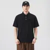 Estilo Nuevo Verano 2026 Camisa Polo de Manga Corta para Hombre con Retazos y Aspecto Vintage Lavado
