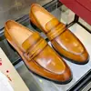 Zapatos de Piel de Lujo para Hombre Grano Abierto Piel de Vaca de Flor Entera Zapatos Formales de Negocios Británicos Hechos Completamente a Mano por Dentro y por Fuera Piel de Vaca Completa