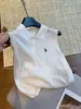 Estilo Old Money Simple Casual Chaleco de Punto con Cuello Polo Blanco para Mujer Verano Temperamento Adelgazante Versátil Moda Top sin Mangas