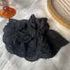 Corea del Sur Chanel Tela de Encaje Negro Cola de Caballo Baja Anillo de Cabello Multicolor Tocado Elegante