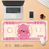 Alfombrilla de ratón grande para oficina de fábrica, caricatura de billete, alfombrilla de escritorio creativa, antideslizante, borde de bloqueo de precisión, alfombrilla de ratón