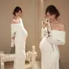Tema Estúdio Fotográfico Novo Retrô Novo Estilo Chinês Vestido Amassado com uma Vibe Descolada para Sessão de Fotos da Barriga de Grávidas