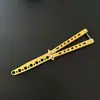 Em estoque atacado faca borboleta sem lâmina pente borboleta faca dobrável faca de prática borboleta faca de brinquedo para iniciantes