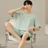 Pijama Masculino de Verão Conjunto Super Macio Algodão Modal Tamanho Extra Grande Simples Solto Manga Curta Roupas de Casa Confortável