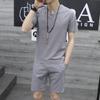 Traje Nuevo de Verano de Algodón y Lino para Hombre Pantalones Cortos Estilo Japonés Camiseta Traje de Algodón y Lino Delgado Suave Transpirable Traje de Algodón y Lino Lote