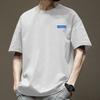 Camiseta estilo Hong Kong para hombre, de manga corta, moderna, con estampado de letras que combina con todo, de media manga, holgada, de verano, con cuello redondo, informal