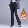 Calças pantalona de seda de cintura alta, modeladoras, feitas sob medida para o trabalho e moda, calças casuais de algodão novas para o inverno feminino de 2026