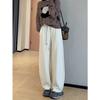 Calça Mágica Modeladora Drapeada Modal Elástico Cintura Alta Levemente Curvada Foice Perna Larga Casual para Mulheres Outono 25 M0926D