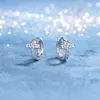 Pendientes de Plata S925 en Forma de Cruz con Piedras de Moissanita Completas, Suministro Directo de Fábrica, Pendientes Populares de Estilo Europeo y Americano
