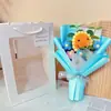 Día del Maestro Transfronterizo Flor Hecha a Mano Girasol Sonriente Tejido a Crochet Producto Terminado para Maestros Día de San Valentín Ramo Creativo