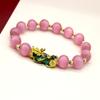 Nuevo brazalete valiente que cambia de color sensible a la temperatura brazalete de piedra ojo de gato de ágata de cristal fabricantes de joyería de oro arena al por mayor en stock