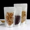 Saco de papel kraft branco translúcido Saco com zíper Yin Yang saco plástico para embalagem de alimentos de nozes saco com zíper selado em estoque