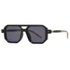 Procesamiento Personalizado Moda Europea Americana Mismo Estilo que Jing Boran Montura Gruesa Cuadrada Gafas de Sol Libro Rojo Doble Puente de Montura Gafas de Sol de Moda