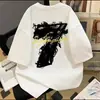 Estilo Retro Americano Tendencia Nacional Manga Corta Hombre Verano Nuevo Cuello Redondo Camiseta Estampada Unisex Holgada Ins Tops de Pareja
