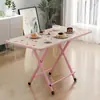Mesa plegable simple para hogar, apartamento pequeño, mesa para comer pequeña, mesa de estudio para estudiantes, dormitorio, portátil, doble barra, mesa de flexiones de suelo