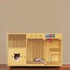 Villa para Gatos Jaula para Gatos Hogar para Mascotas Alojamiento Cría Madera Maciza Cama para Gatos Armario para Gatos Casa de Lujo para Gatos Vitrina Temperatura Constante Tres Niveles
