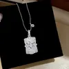 Collar con colgante redondo de circón con incrustaciones de diamantes y encaje, cadena para la clavícula minimalista, joyería de nicho de alta gama para mujer, los más vendidos en Corea y Japón